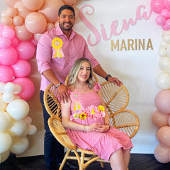 Cheerupp dad-to-be corsage pin complements keepsake moments at the shower