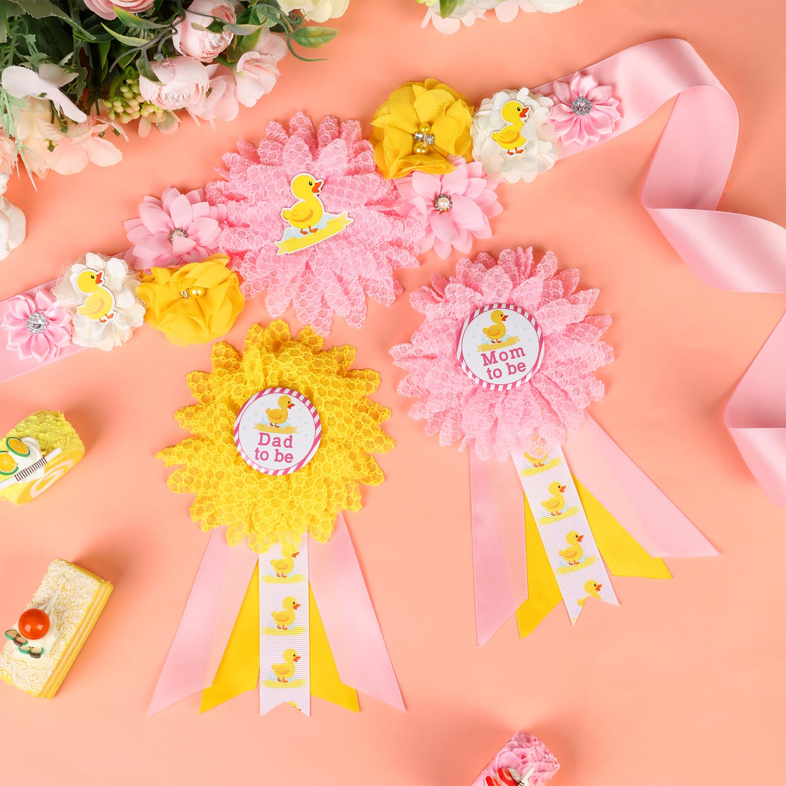 Cheerupp mom-to-be corsage pin adds elegance to gender reveal outfits