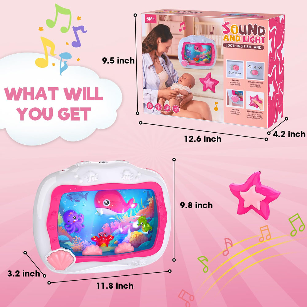 Cheffun baby aquarium toy pink car-seat compatible comfort companion
