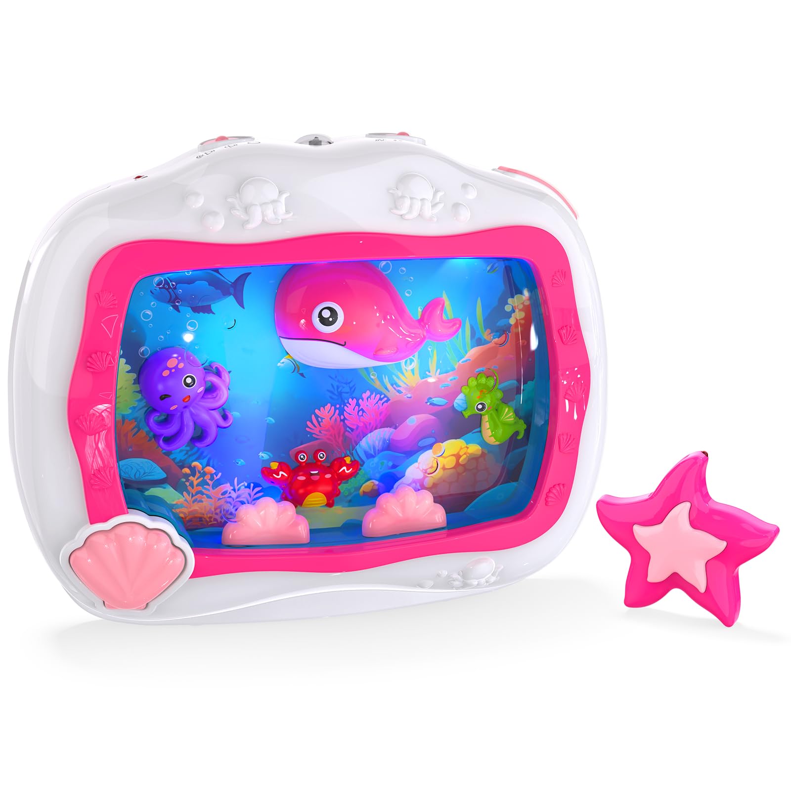 Cheffun baby aquarium toy pink crib-attachment soothes newborns