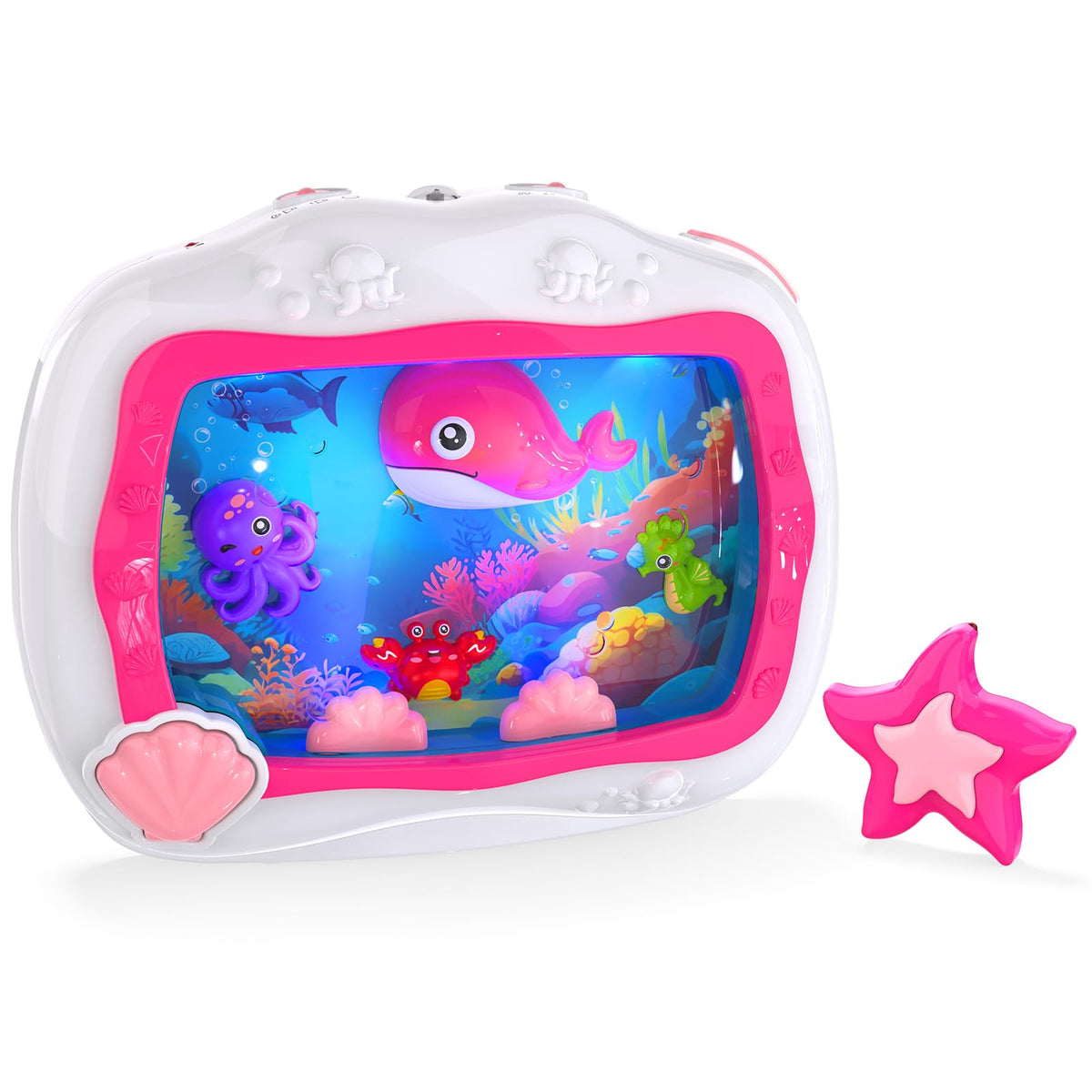 Cheffun baby aquarium toy pink crib-attachment soothes newborns