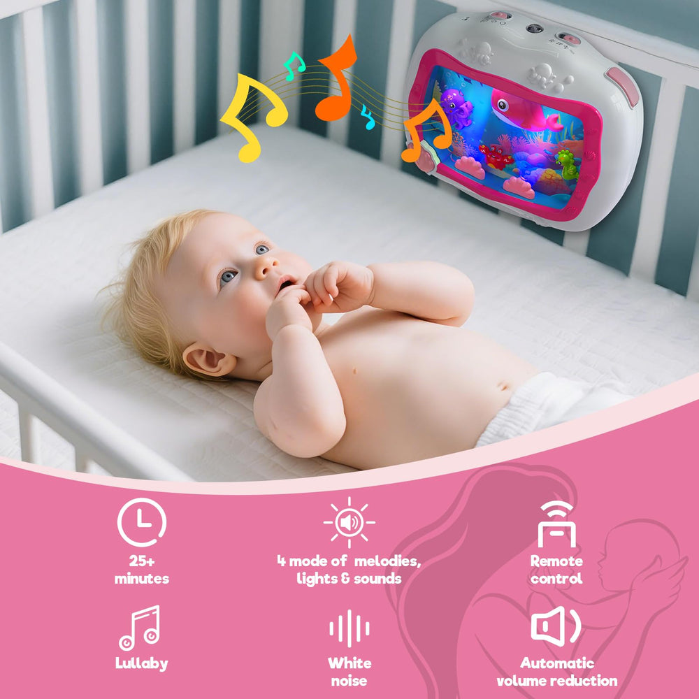 Cheffun baby aquarium toy pink remote use enables hands-free soothing
