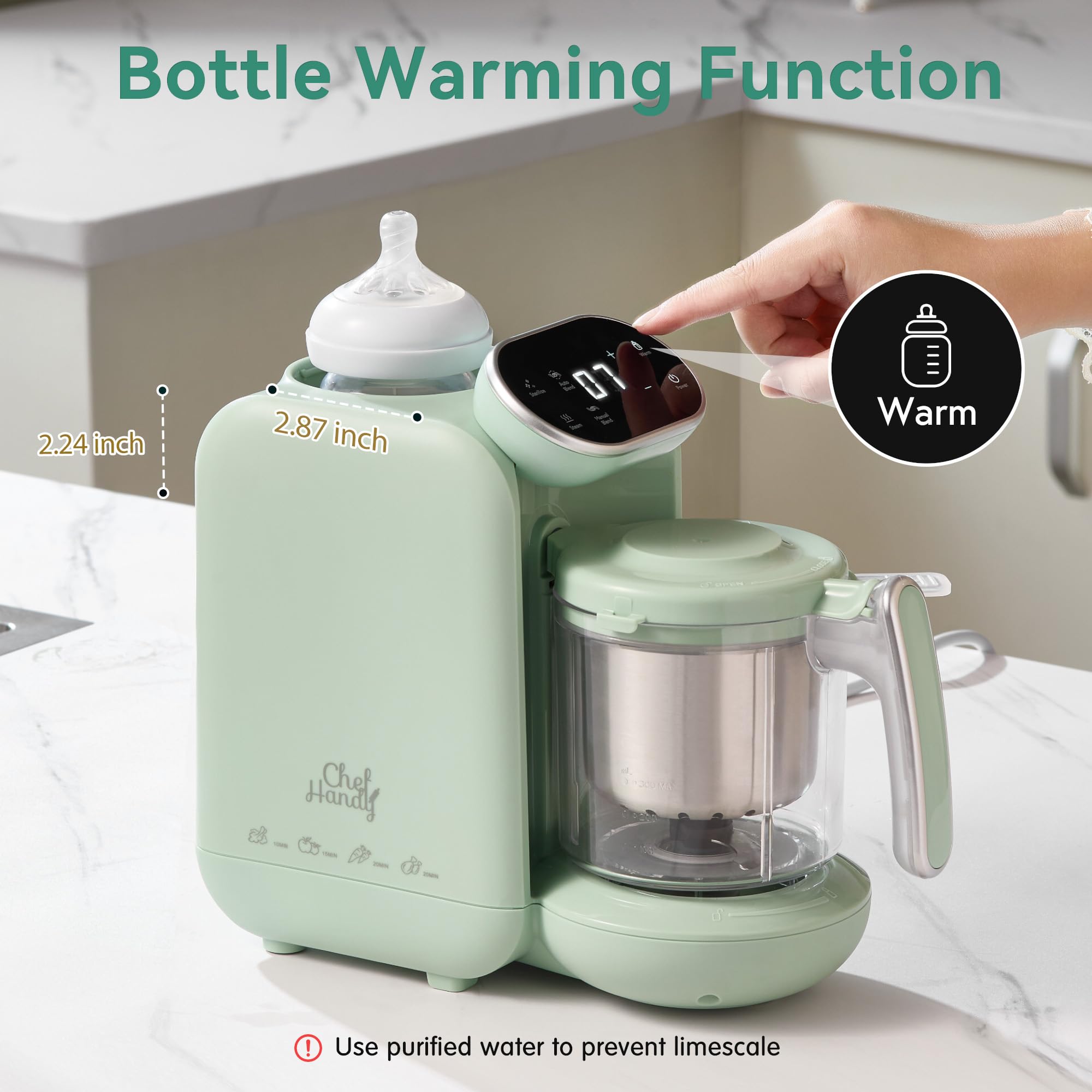 Chefhandy Baby Food Maker includes six pouches for convenient feeding on the go.
