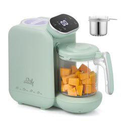 Chefhandy Baby Food Maker steam basket close-up highlighting stainless steel for safe steaming.