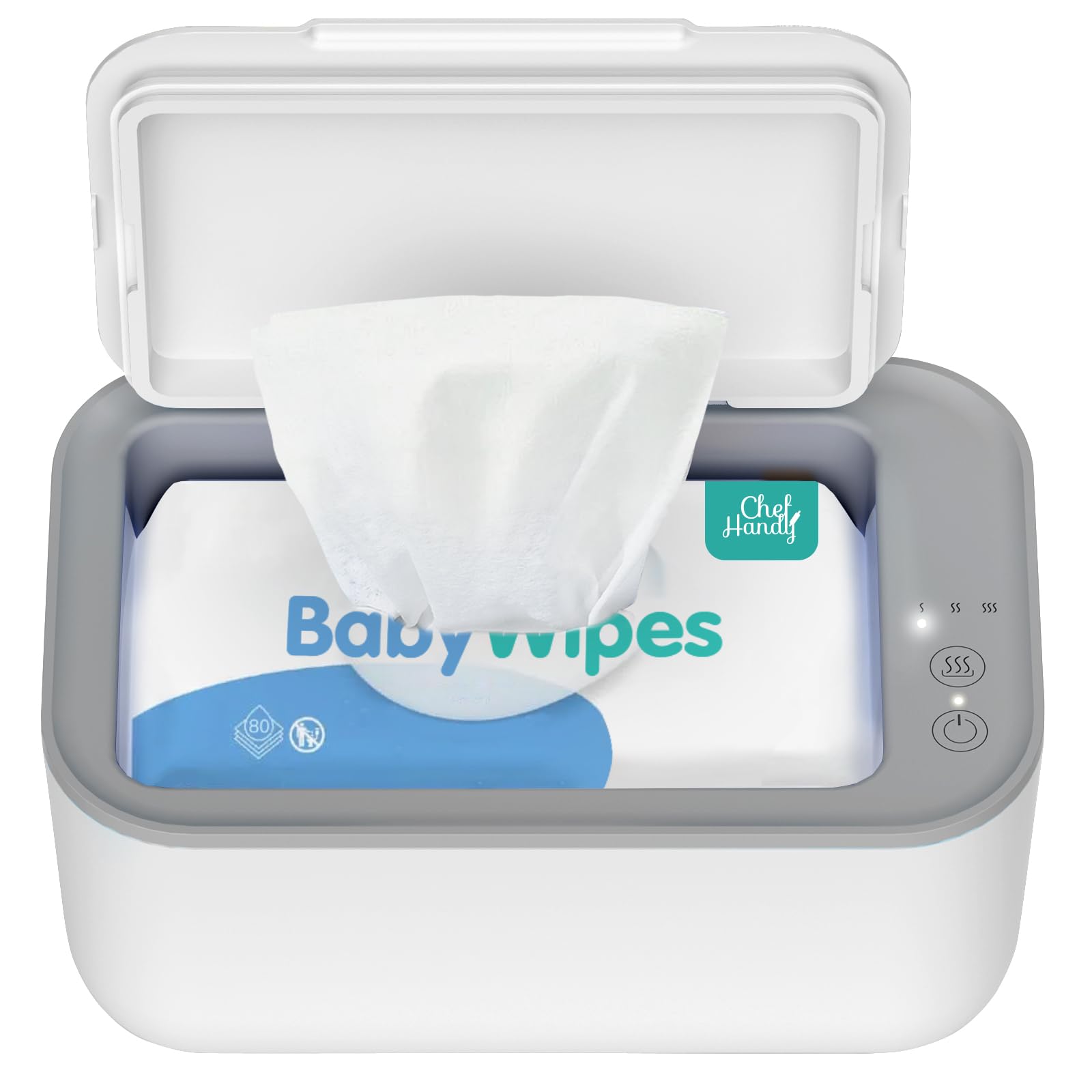 Chefhandy baby wipe warmer with large capacity keeps wipes ready for quick changes.