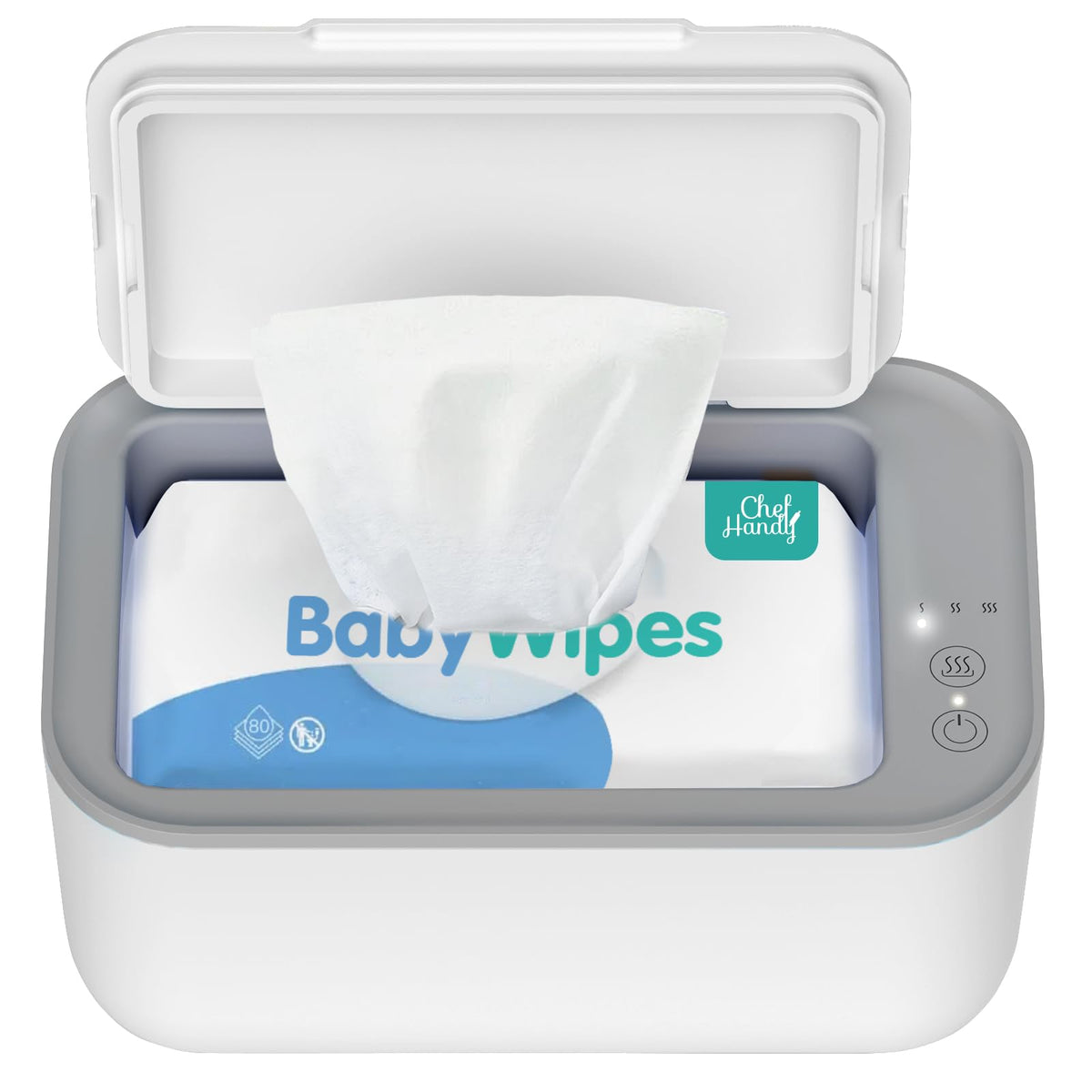 Chefhandy baby wipe warmer with large capacity keeps wipes ready for quick changes.