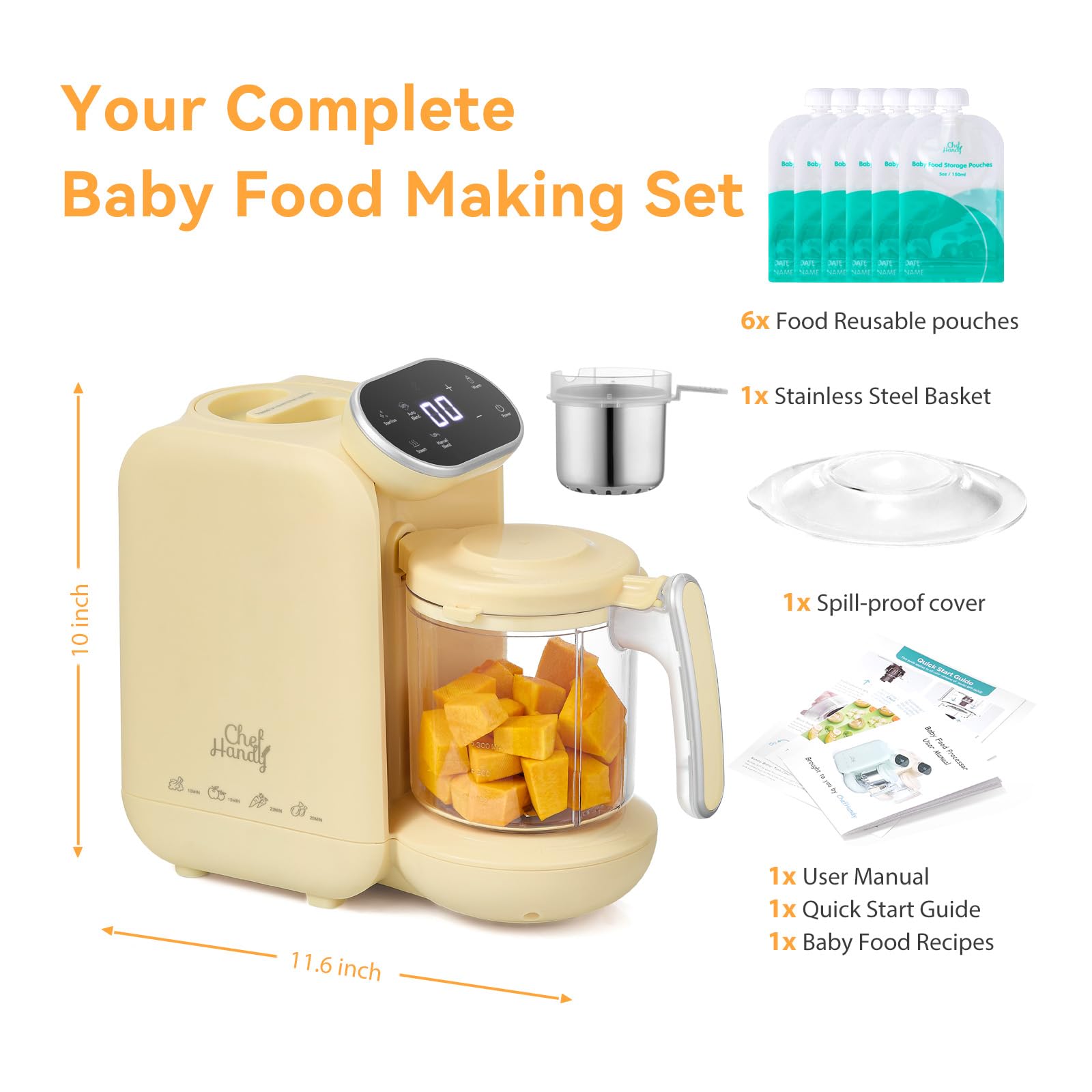Chefhandy compact yellow design fits small kitchens and busy routines.