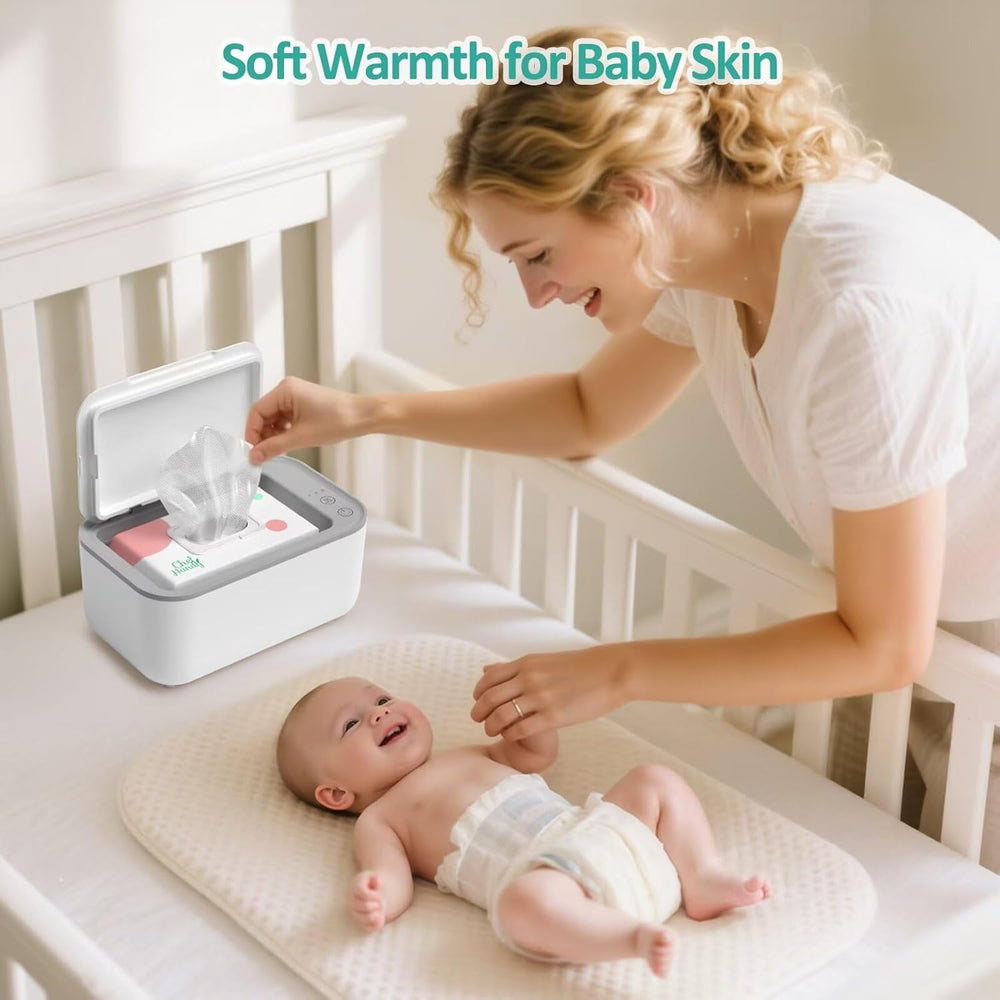 Chefhandy portable wipe warmer white fits compact nursery spaces.