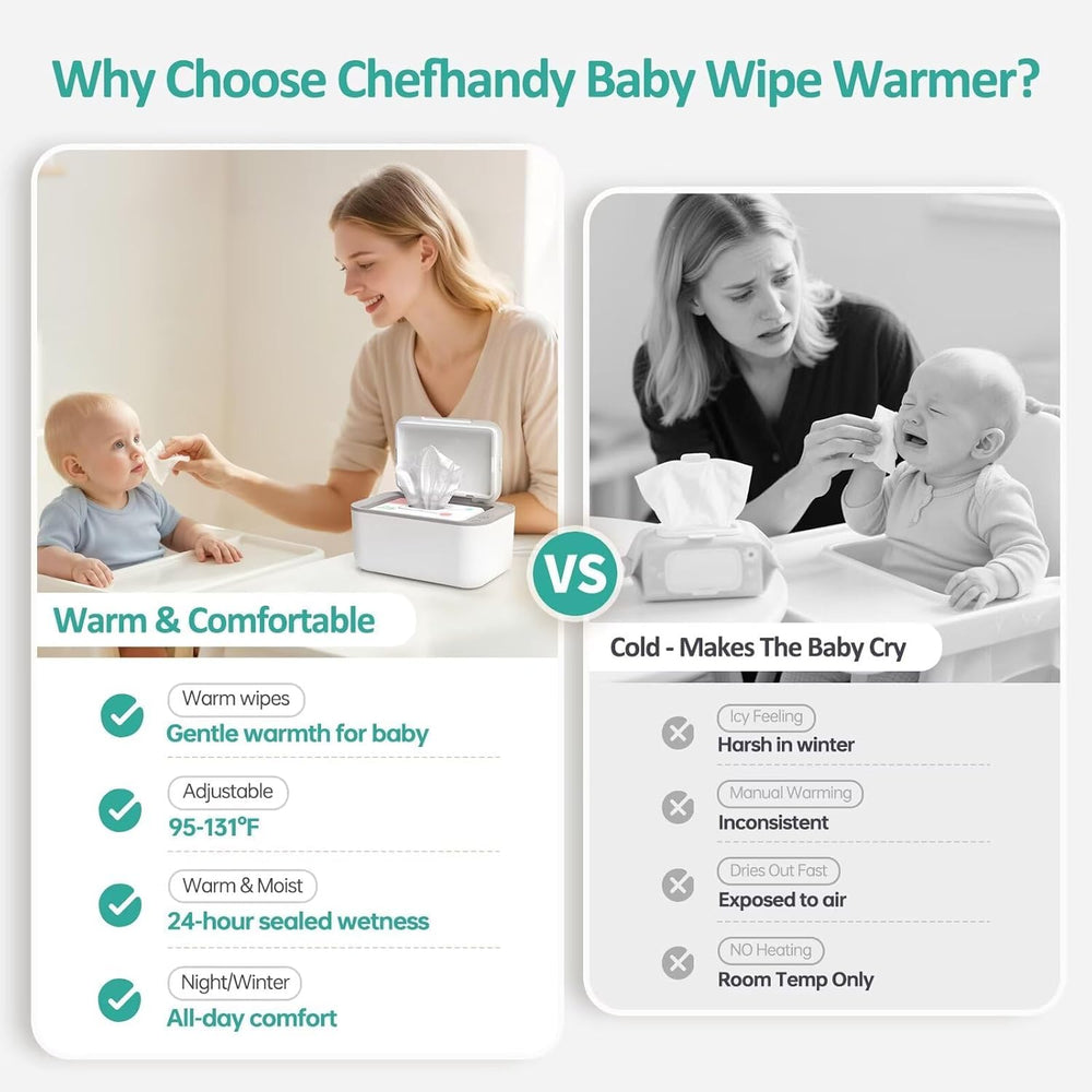 Chefhandy warm-around-inner-box delivers consistent warmth for every wipe.