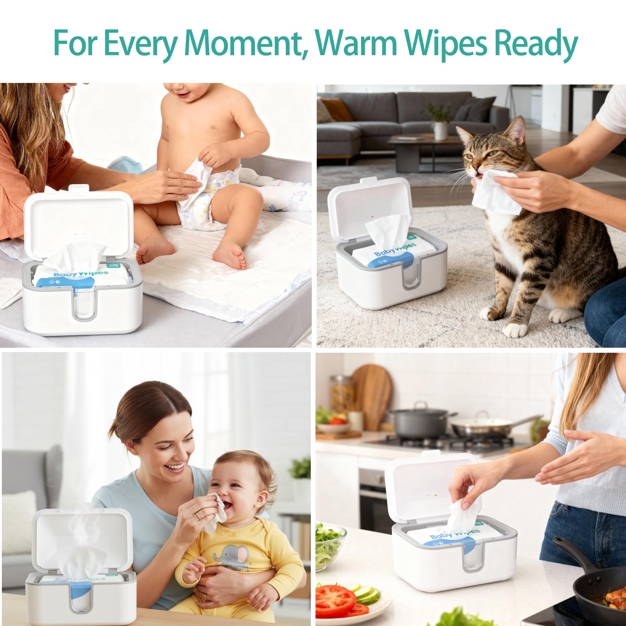Chefhandy wipe warmer delivers 360-degree heating for even warmth.