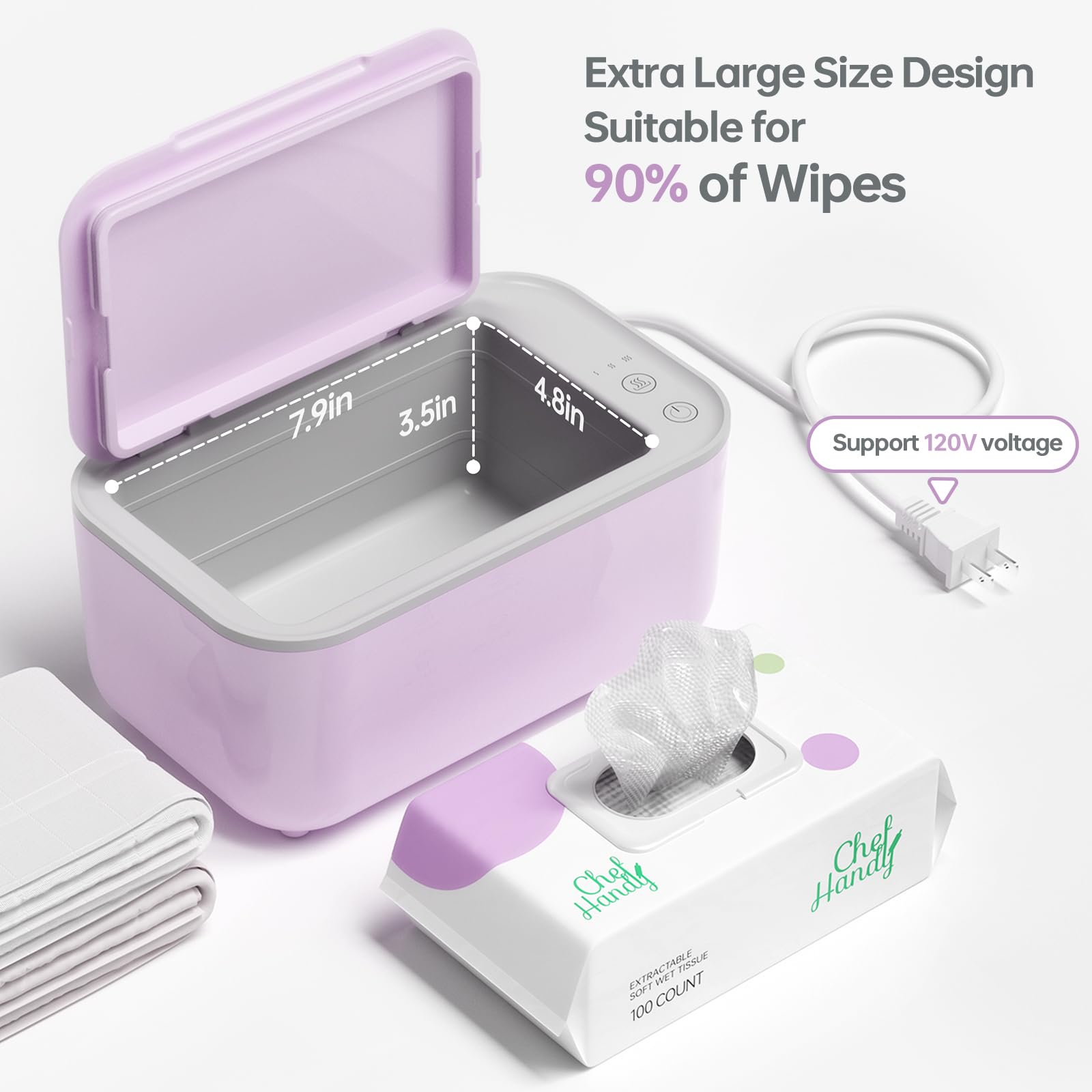 Chefhandy wipe warmer interior heating design shows even warmth for every wipe