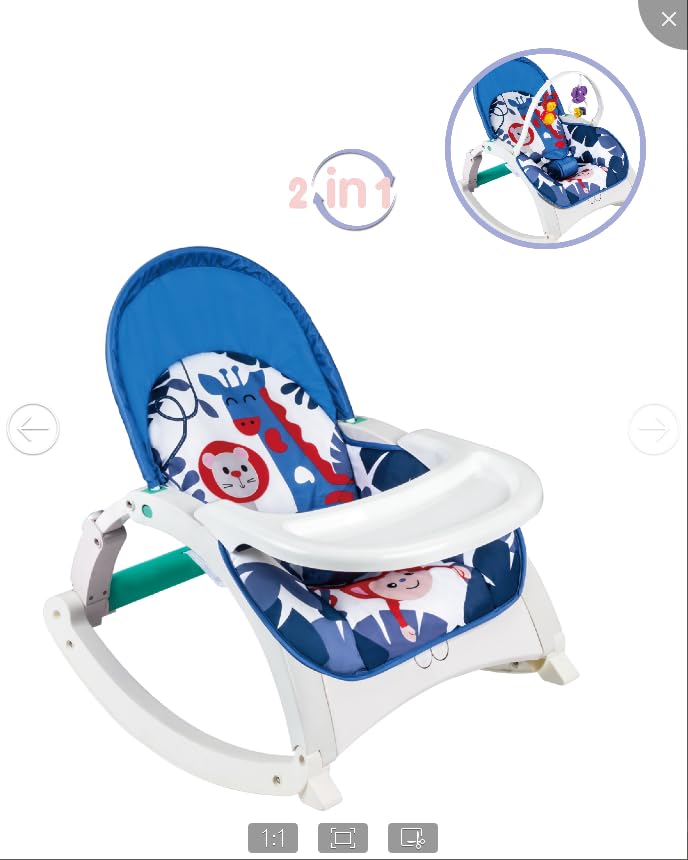 Chekki's foldable rocker shows portability for car trips and travel.