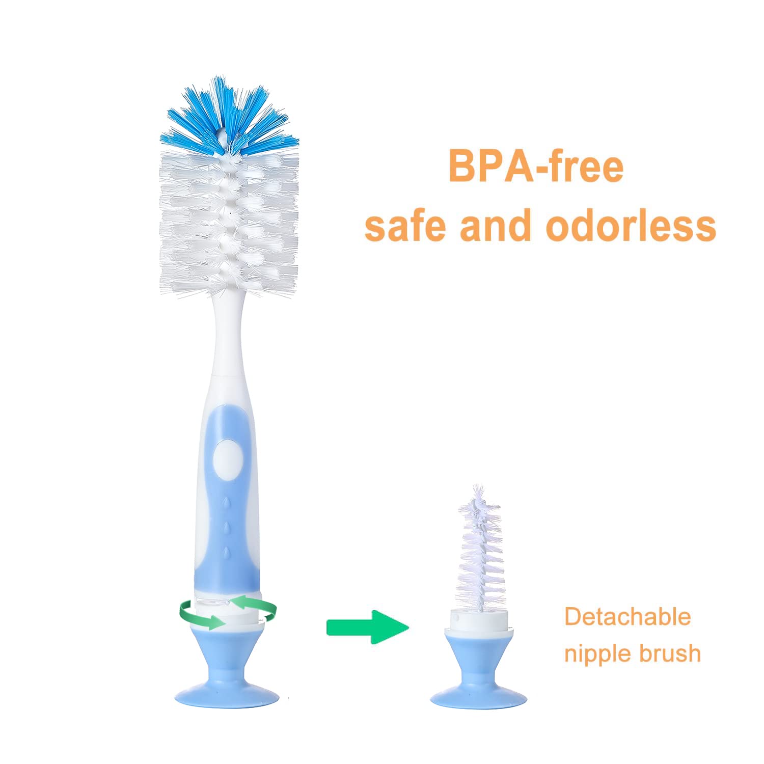 Chemimoso 360-degree deep-clean brushes tackle hard to reach bottle areas.