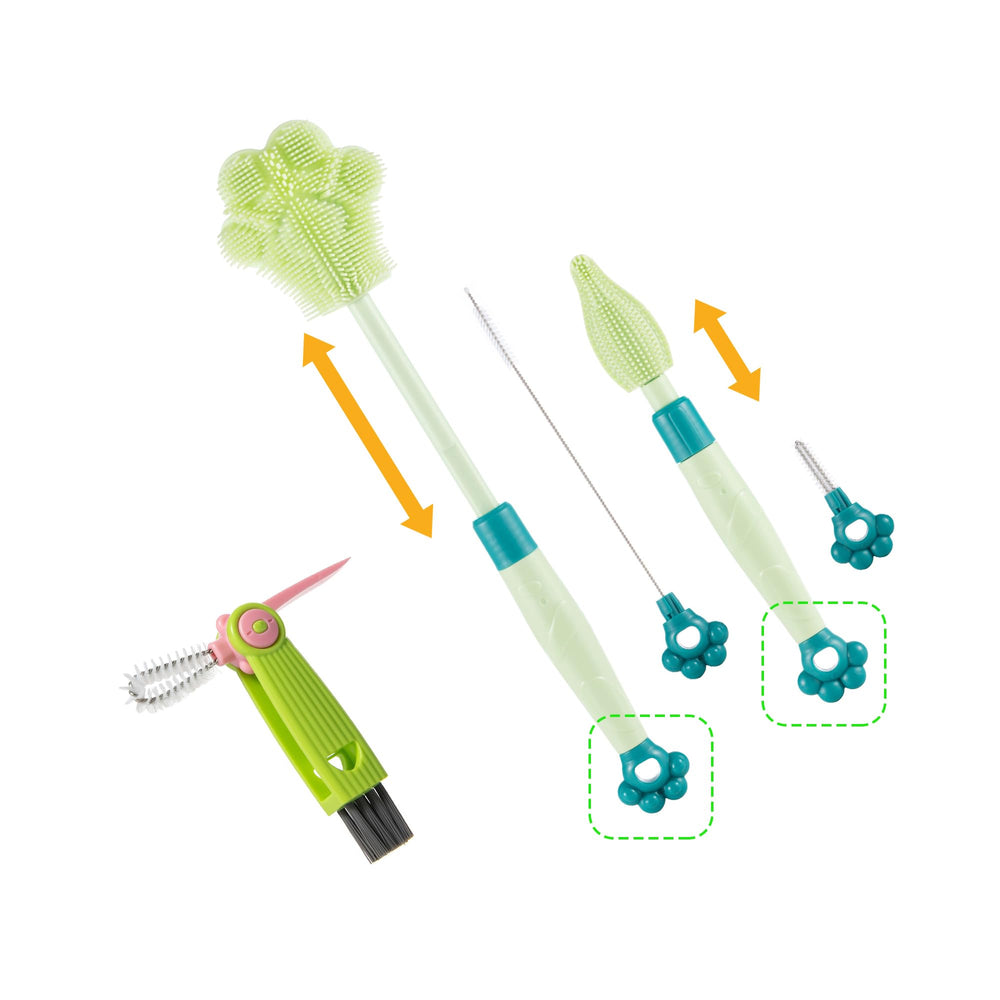 Chemimoso adjustable handle bottle brush extends reach for deep cleaning bottles and cups