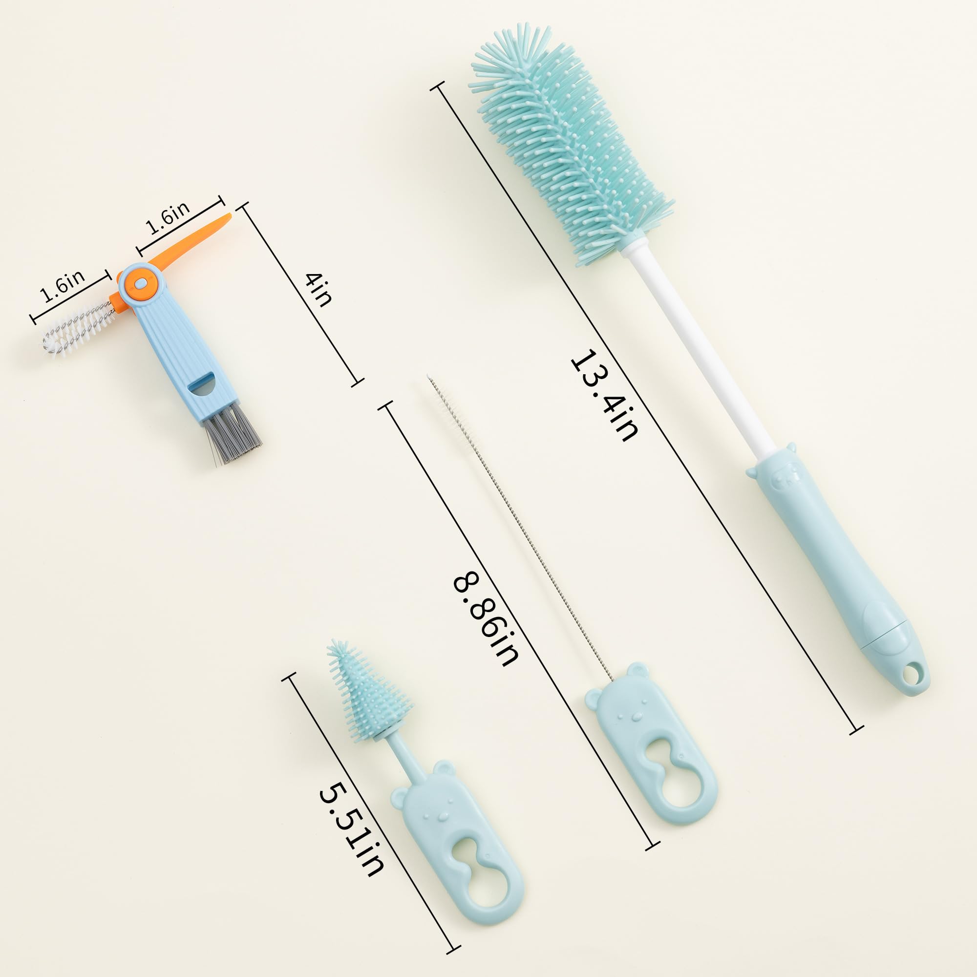 Chemimoso baby bottle brush cleans delicate bottles without scratches.