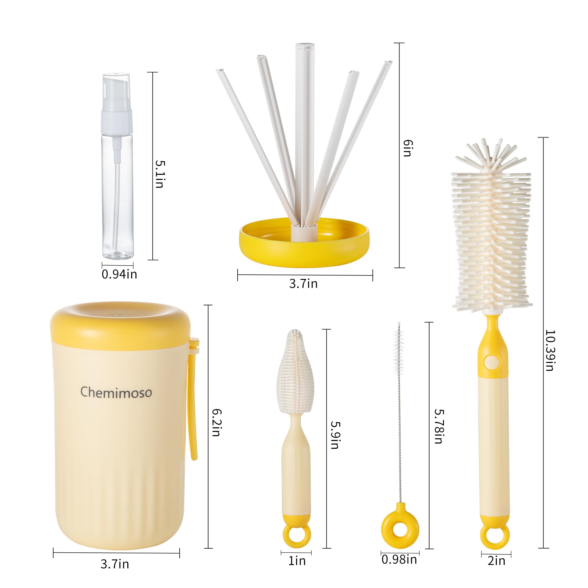 Chemimoso cleaning agent dispensing bottle keeps detergents organized while traveling.