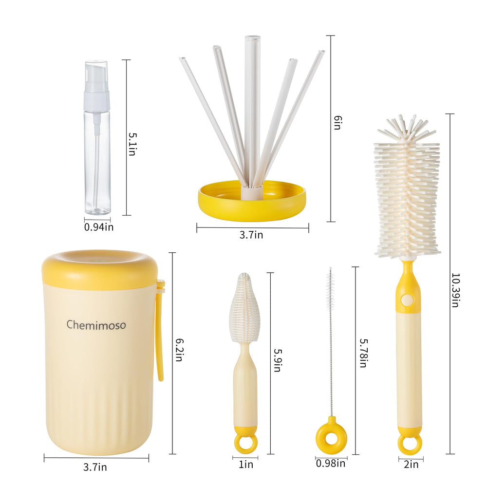 Chemimoso cleaning agent dispensing bottle keeps detergents organized while traveling.