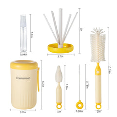 Chemimoso cleaning agent dispensing bottle keeps detergents organized while traveling.