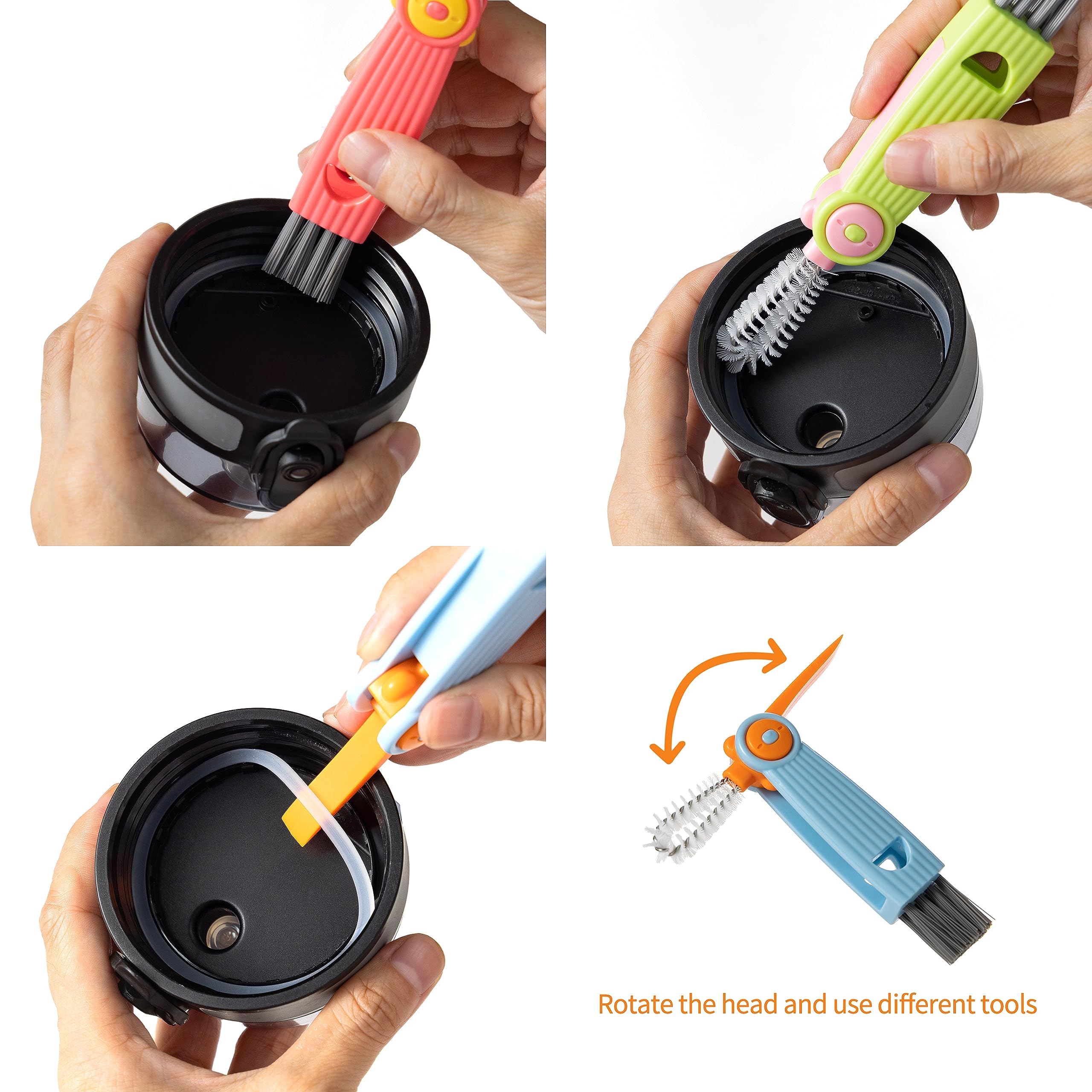 Chemimoso corner brush cleans tight corners for thorough crevice cleaning.