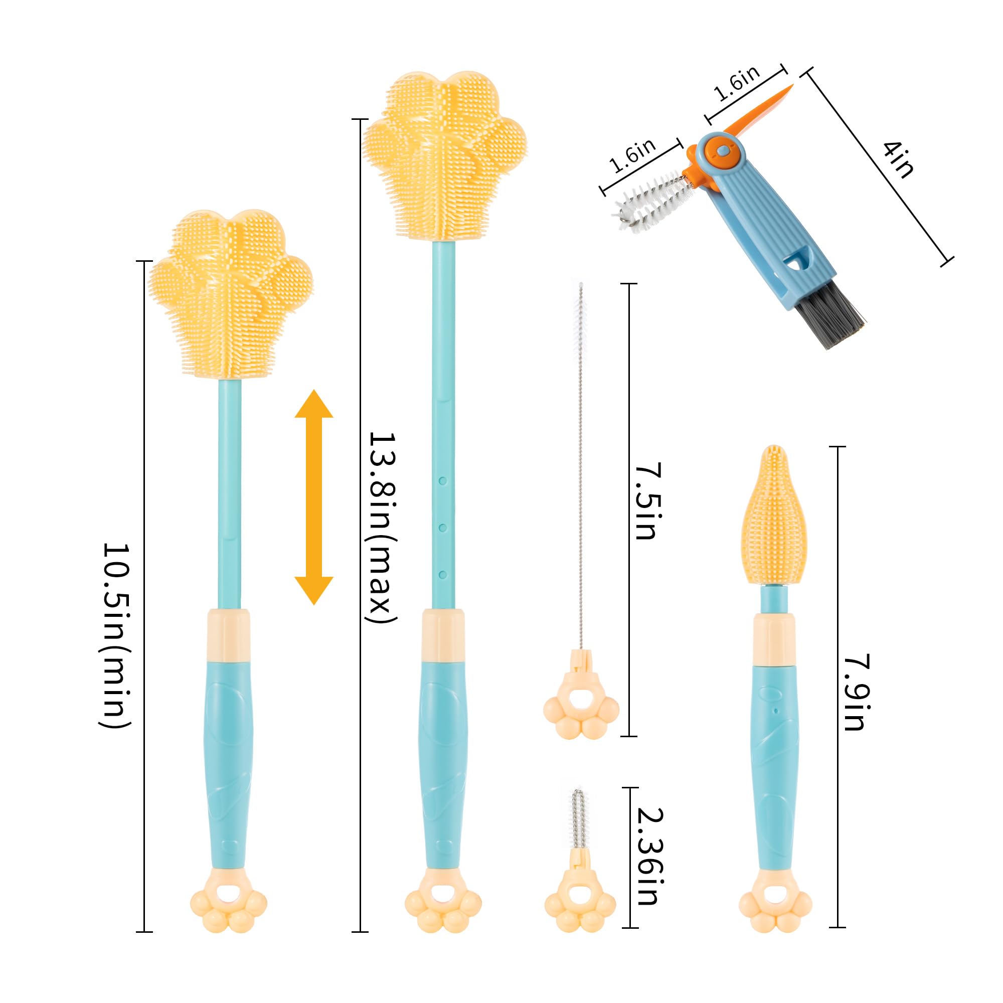 Chemimoso hidden straw brush inside handle for beverage straws