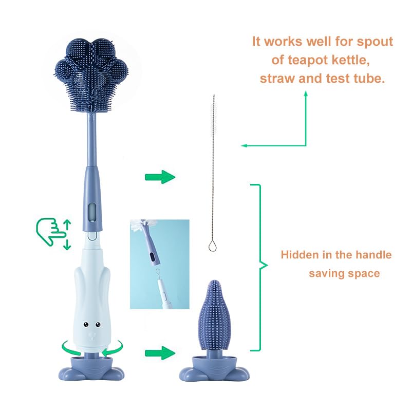 Chemimoso straw brush focuses on teapot spouts and bottle straws for hygienic rinsing.