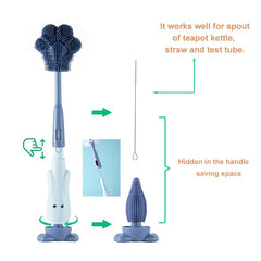 Chemimoso straw brush focuses on teapot spouts and bottle straws for hygienic rinsing.