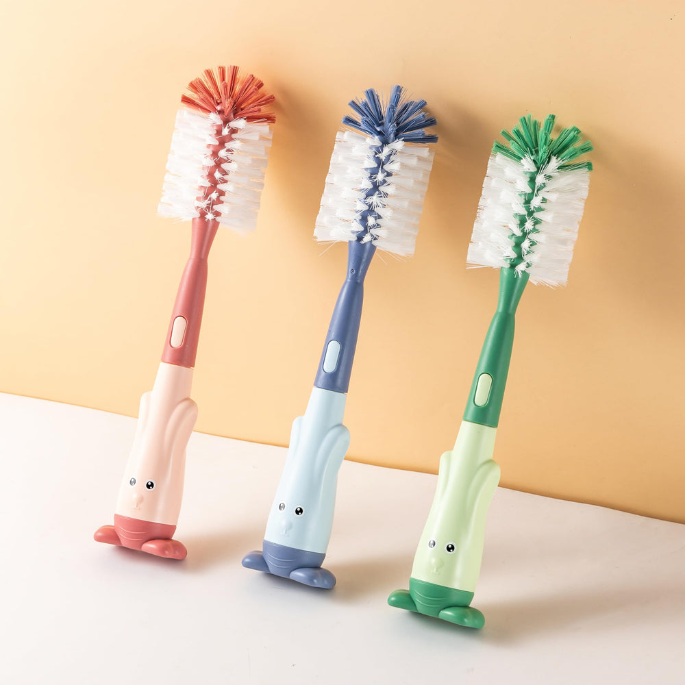Chemimoso wide-neck bottle brush image demonstrates versatile, 360-deep-clean capability across bottle types.