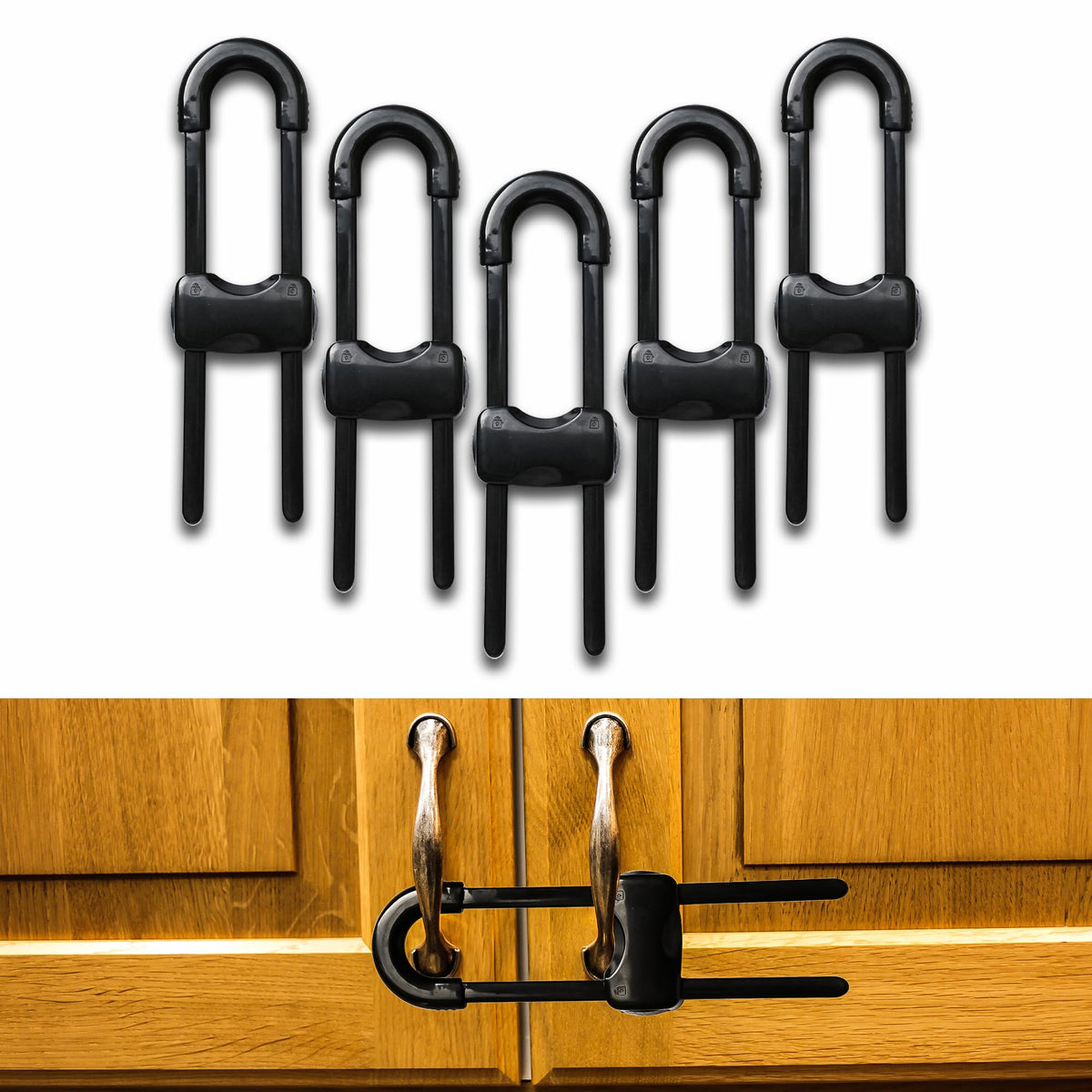 Chengcan cabinet locks product shot highlights sturdy black latches for safer homes.