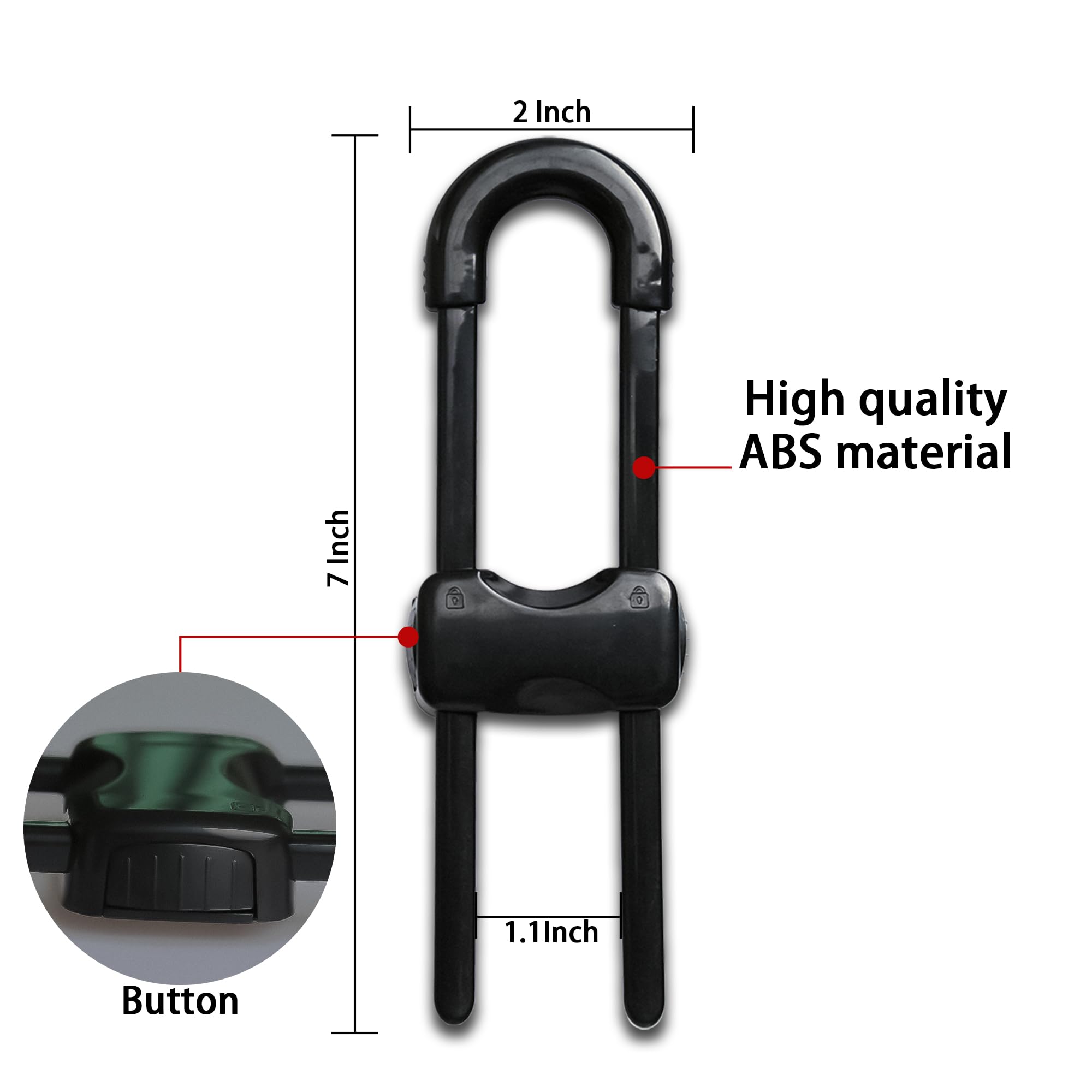 Chengcan cabinet-locks U-shape black installation demonstrates tool-free setup for quick safety.