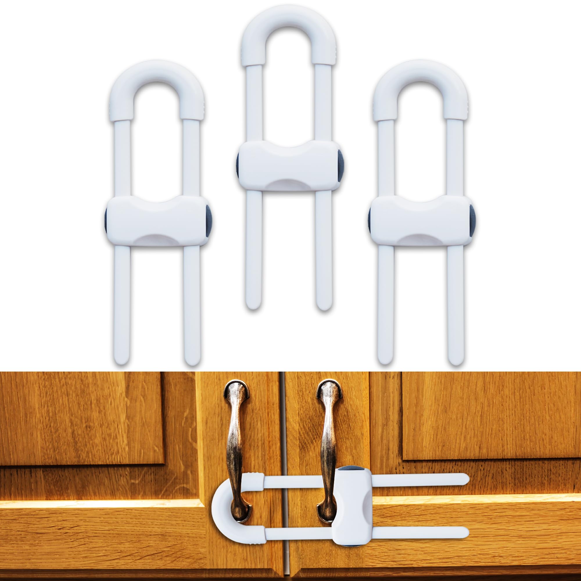 chengcan cabinet locks white four-pack keeps cabinets secure and tidy for families