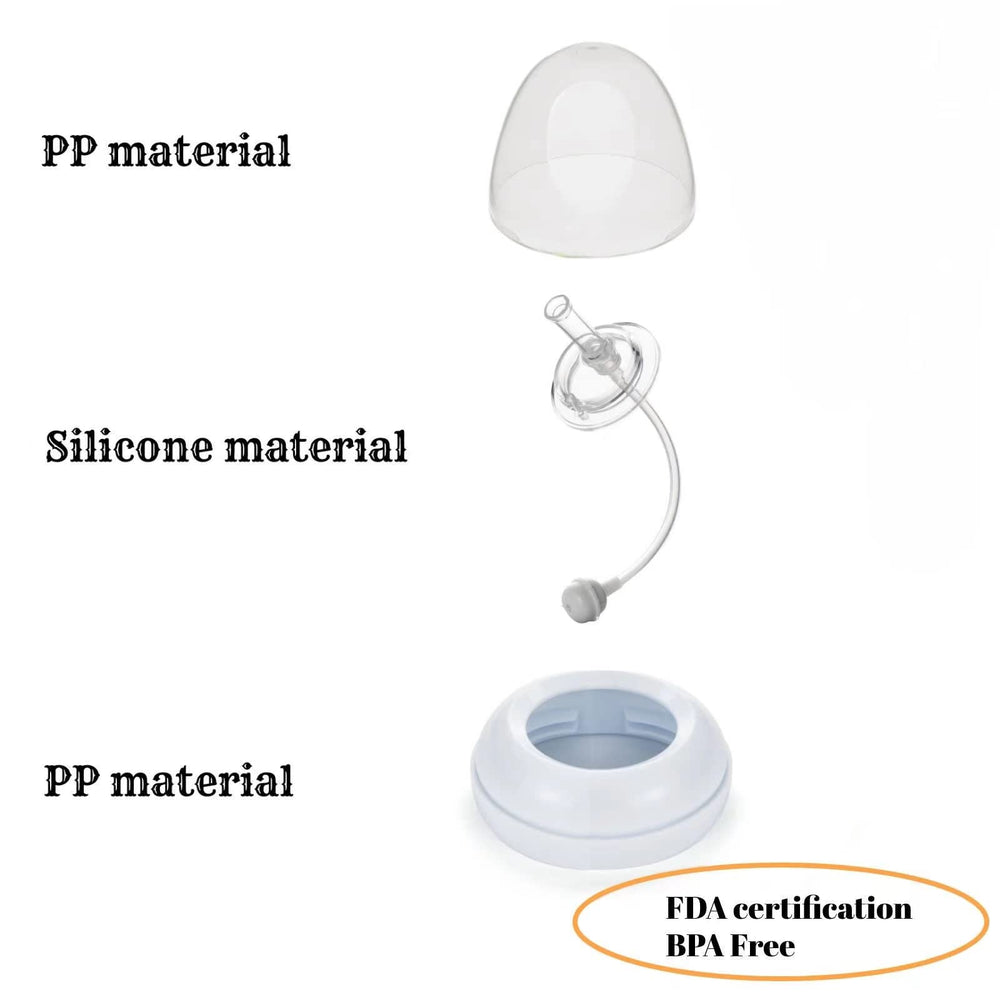 ChengFu silicone straw and nipple gentle on teeth and gums for soothing feeding.