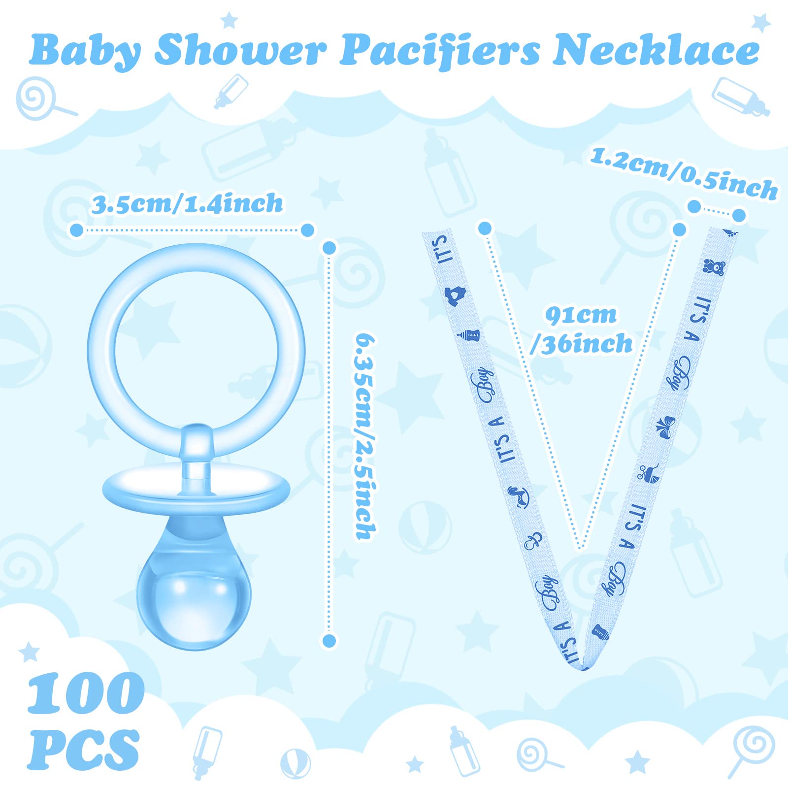 CHENGU acrylic pacifier necklace close-up, soft lightweight design for safe wear.