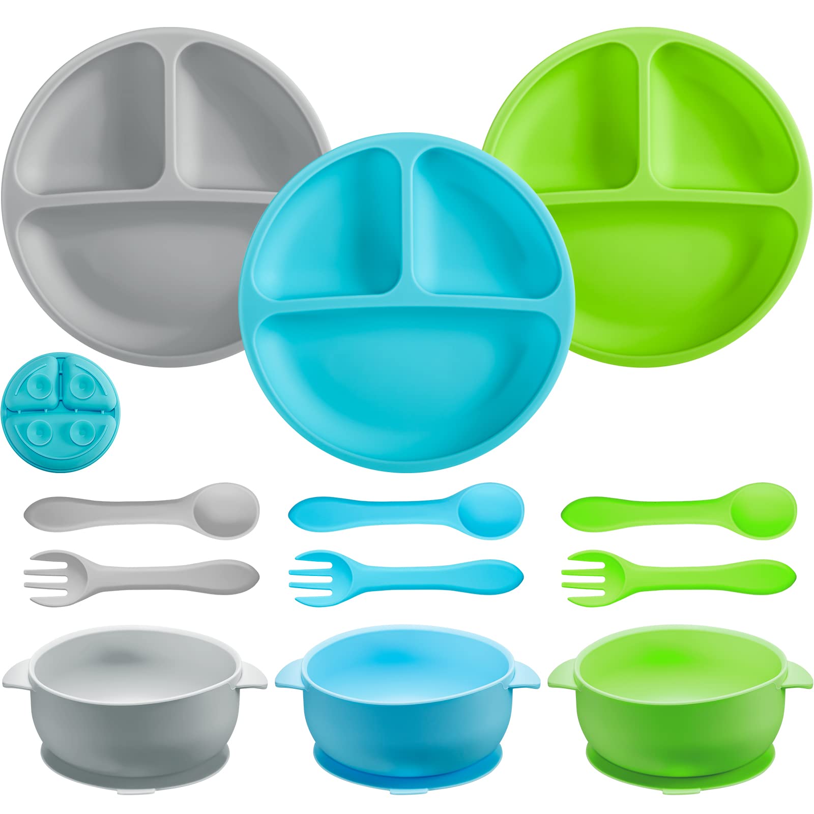 CHENGU silicone baby suction bowls showing spill-free feeding on tray