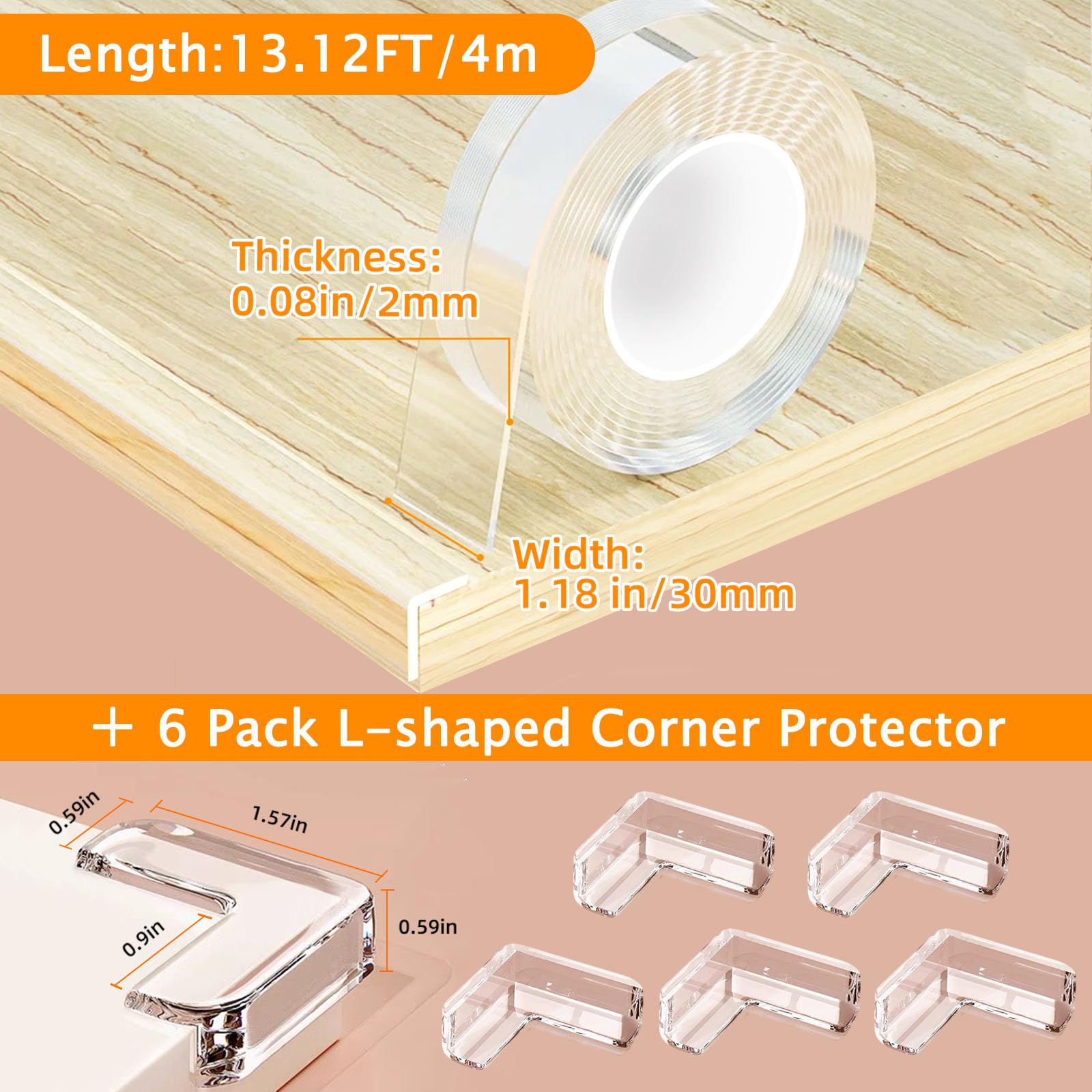 CHENYA Clear Soft Corner Protectors corner guard set protecting furniture edges and surfaces