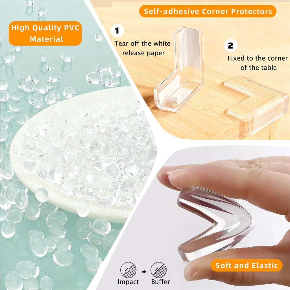 CHENYA Clear Soft Corner Protectors self-adhesive with air-free press for quick installation