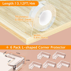 CHENYA edge protector clear strip blending with furniture while adding safety.