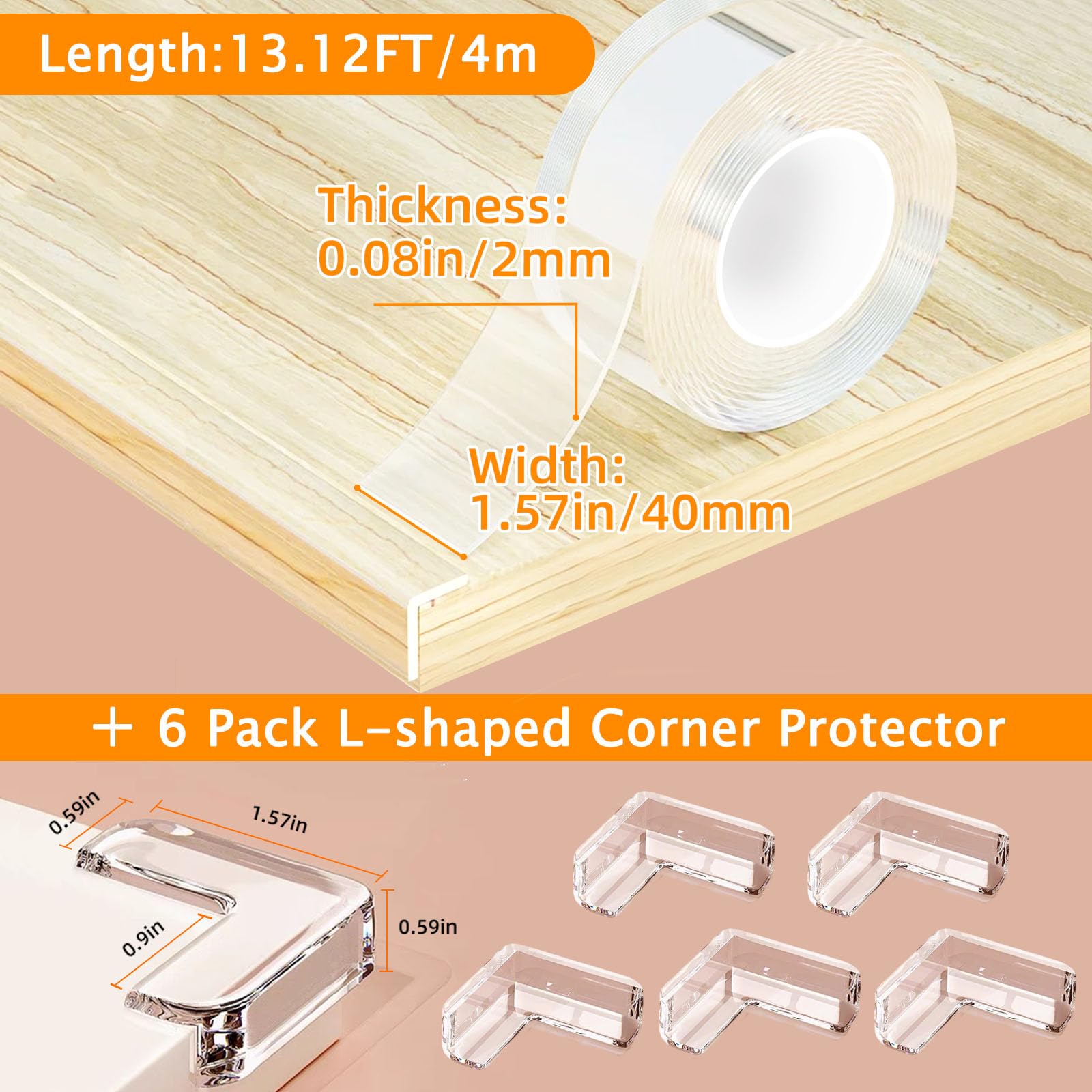 CHENYA six corner guards edge bumper protects walls and tables from bumps and dings.