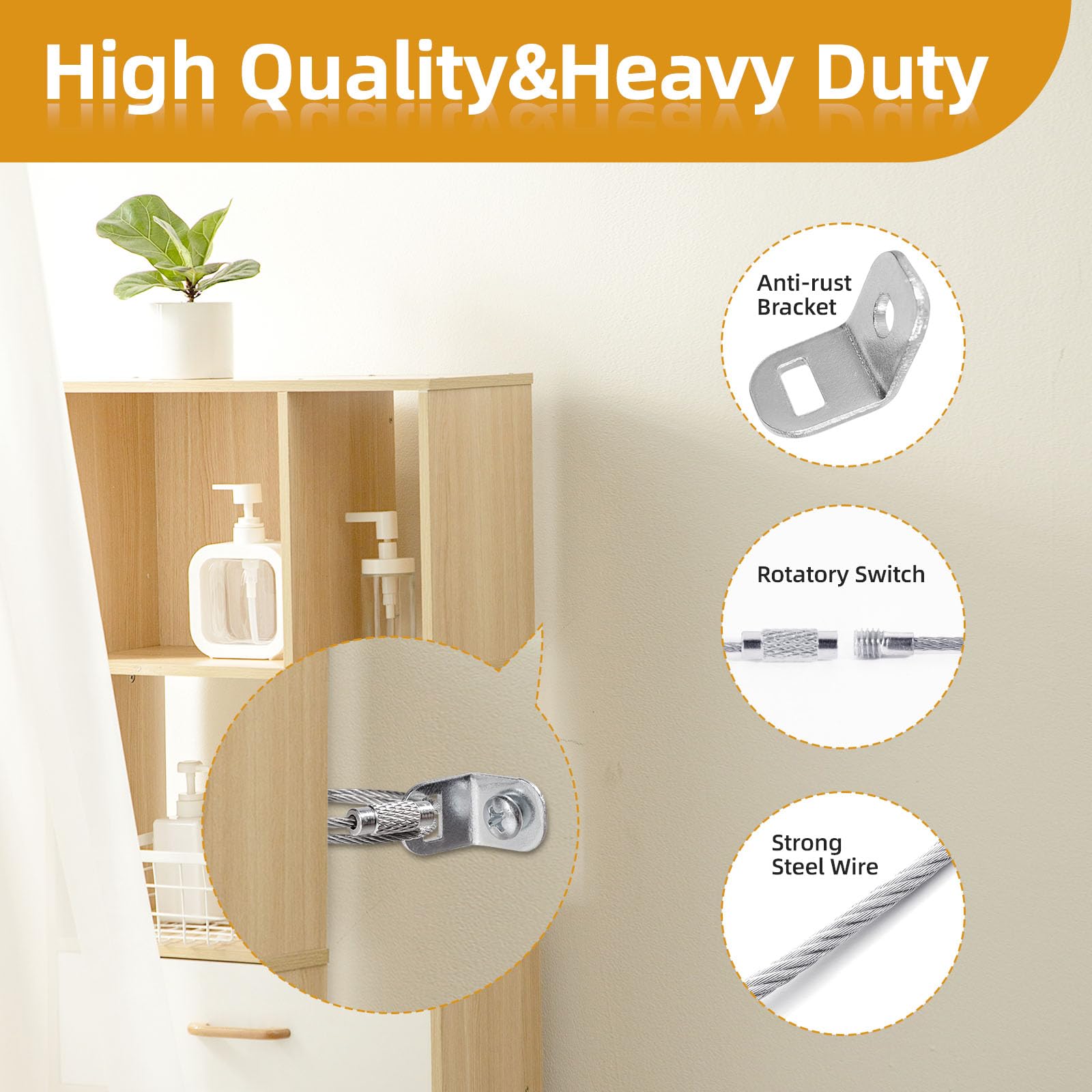 Chenyu nursery-safety-setup anchors shown securing items around a crib.
