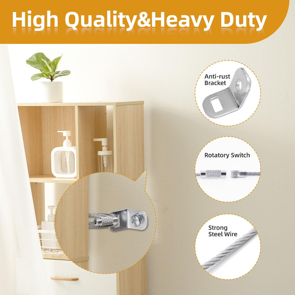 Chenyu nursery-safety-setup anchors shown securing items around a crib.
