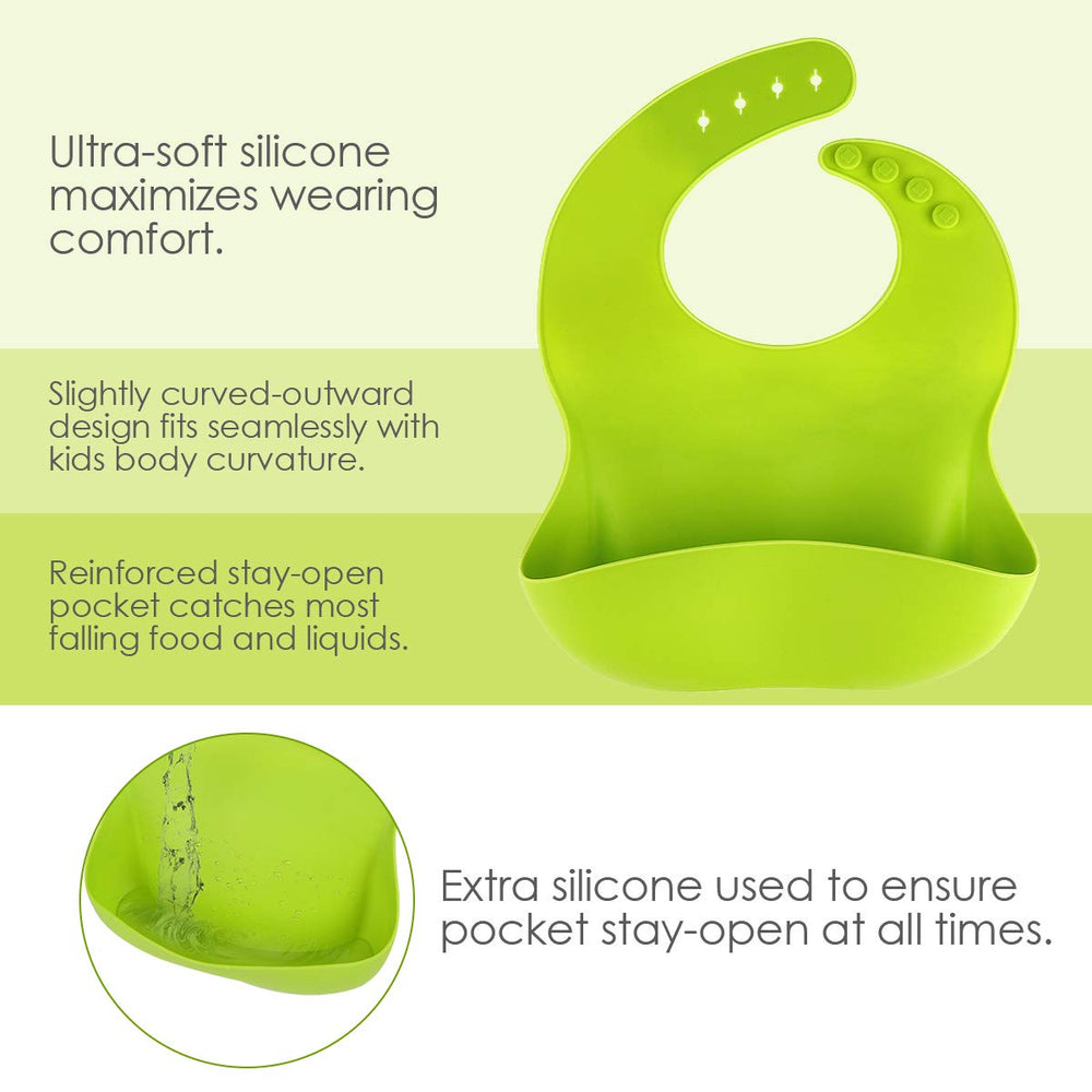 ChenYuTe pink silicone bib is stain-resistant and easy to clean after feeding