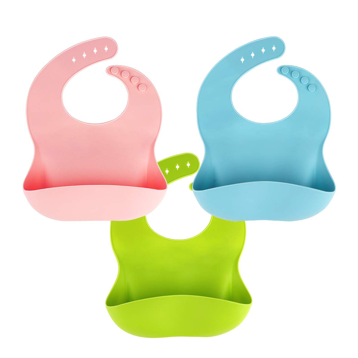 ChenYuTe silicone baby bib with front pocket - waterproof and easy to wipe clean for mess-free meals