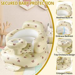 CHEPULA baby seat backrest support stabilizes baby during upright sitting.