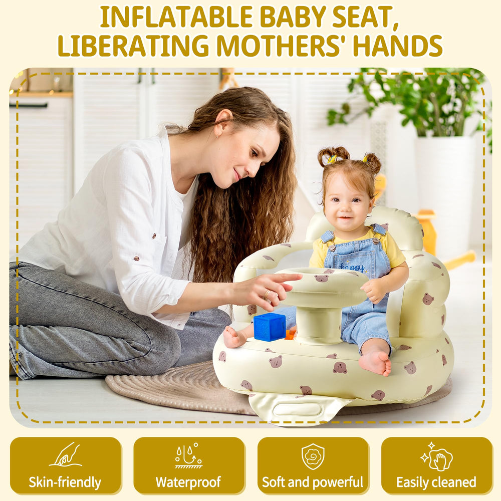 CHEPULA baby seat on the floor supports focused playtime and snacks.