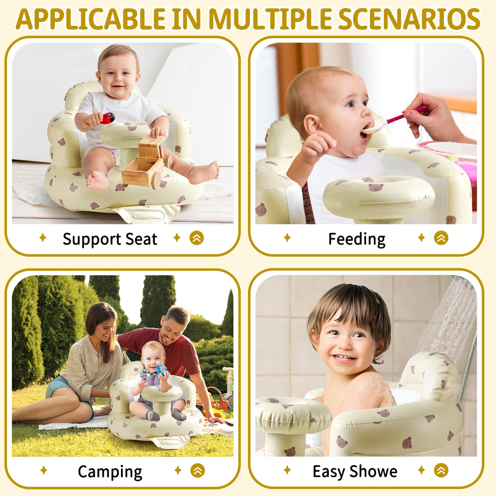 CHEPULA bear-design baby seat adds playful style while supporting play.