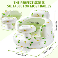 CHEPULA inflatable baby seat with dinosaur tray side view shows compact design.