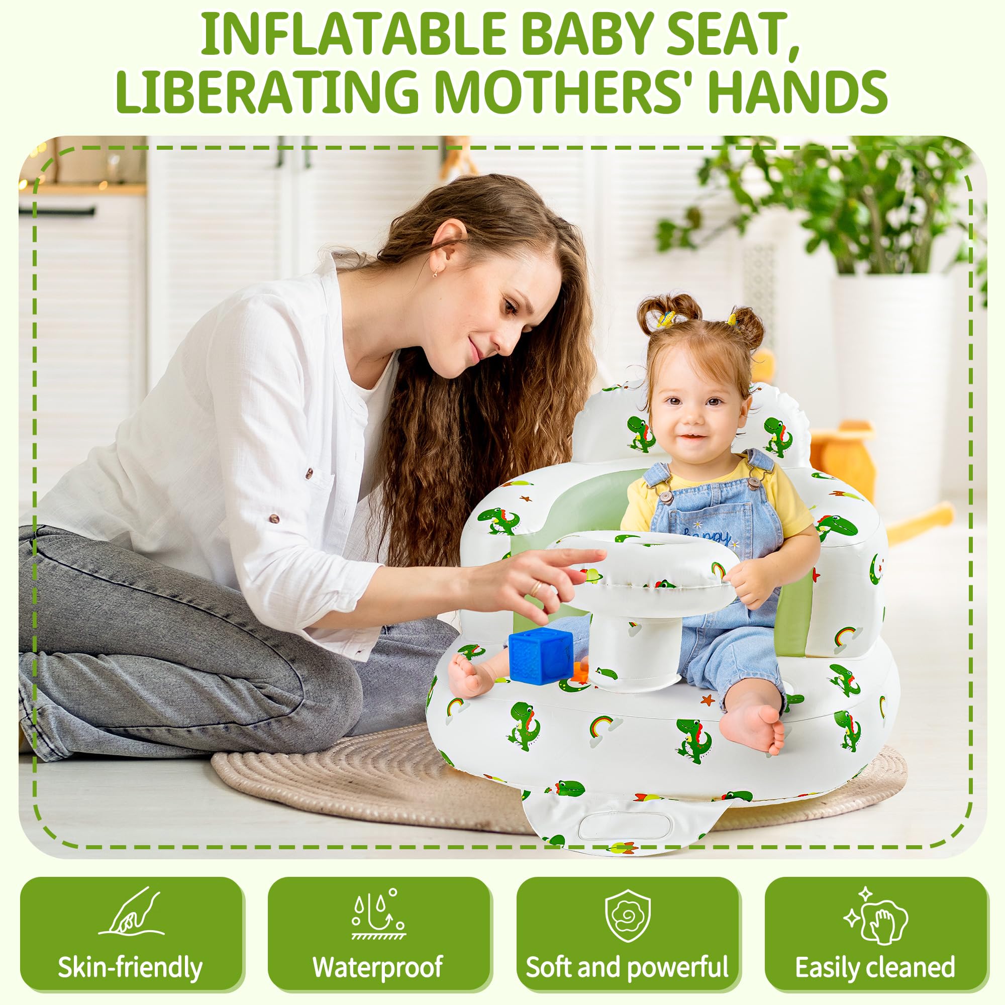 CHEPULA inflatable baby seat folded compact for travel.