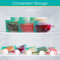 Cheri Baby freezer-safe pouch keeps foods fresh for future lunches.