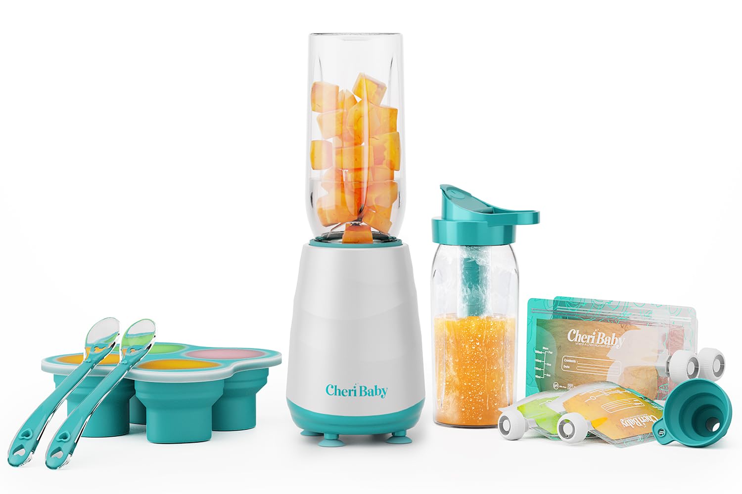 CheriBaby 15-in-1 baby-food-maker-base enables quick purees at home