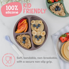 ChériKid silicone divided design promotes self-feeding and portion control.
