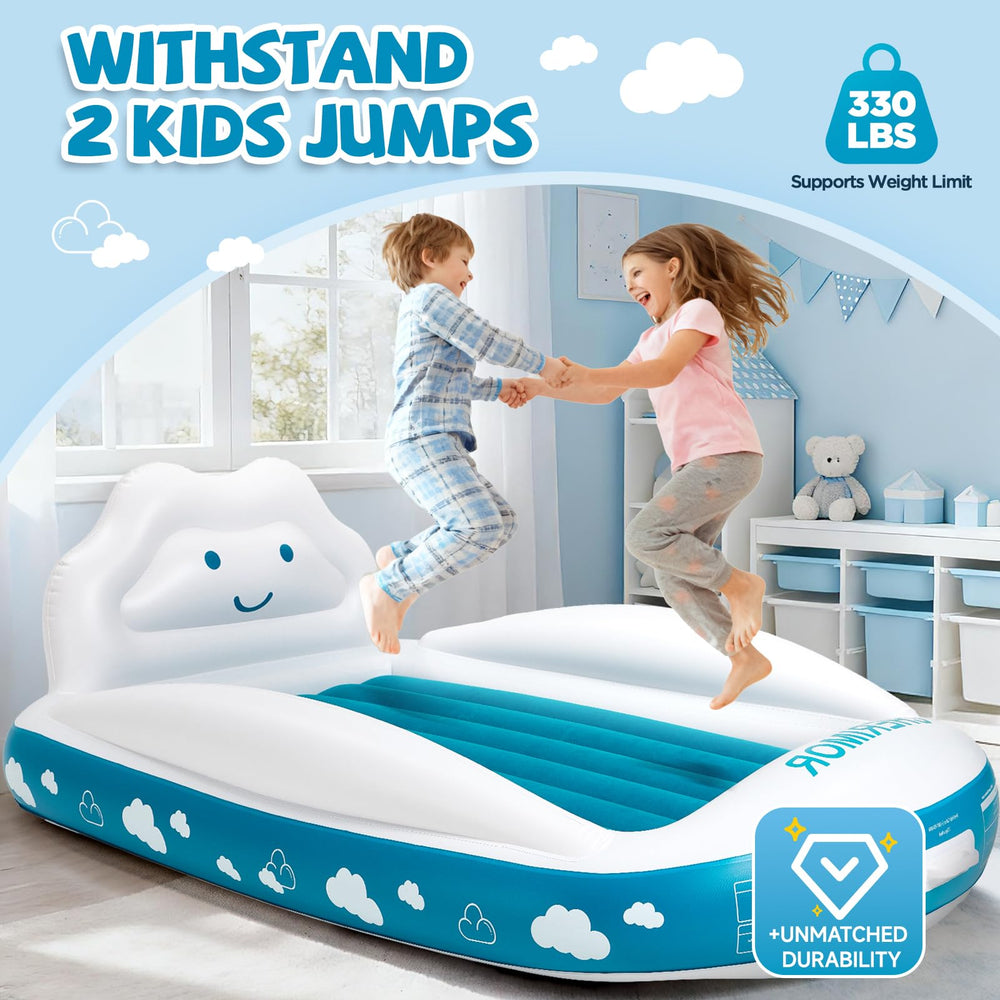 CHERIMOR bed beside crib for a kid-friendly transition.
